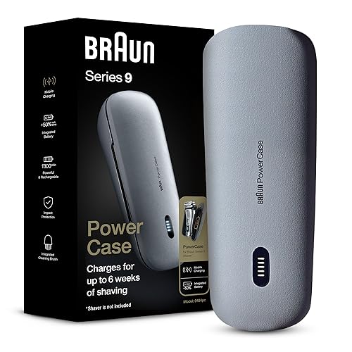 Braun Powercase for Electric Razors for Men, Compatible with Braun Series 9 Pro, Series 9 and Series 8 Electric Shavers, Portable Shaver Case, Charges for Up to 6 weeks
