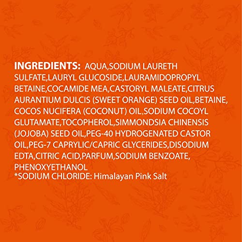 Natural Solution Hand Wash, enriched with moisturizing blood orange and Himalayan pink salt, comes in a 14 oz bottle (Pack of 3) for gentle cleansing and hydration