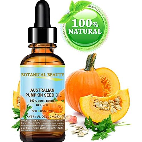 Botanical Beauty Australian PUMPKIN SEED OIL Pure Natural Virgin Unrefined Cold Pressed Carrier Oil. 1 Fl.oz.- 30 ml. for Face, Skin, Hair, Lip, Nails