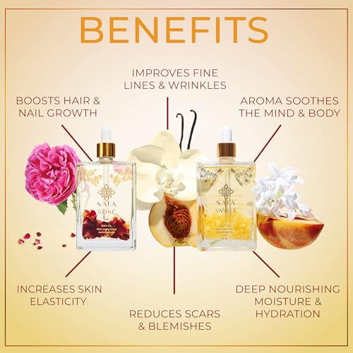 SAFA Rosill?- Ros? and Vanill? Oil for Skin, Face, Hair, Nails, and Aromatherapy