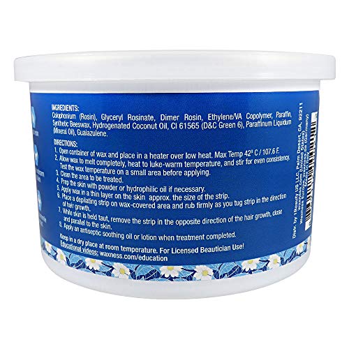 Wax Necessities Waxness Azulene Stripless Hard Wax Tin 14 Ounces (Pack of 2)
