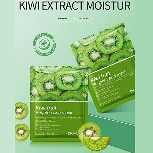 BIOAQUA Fruit Flower Extract Vitamin C Facial Mask Plant Essence Moisturizing Fiber Membrane Cloth Deep Moisturizing Face Skincare 25g x 8pcs