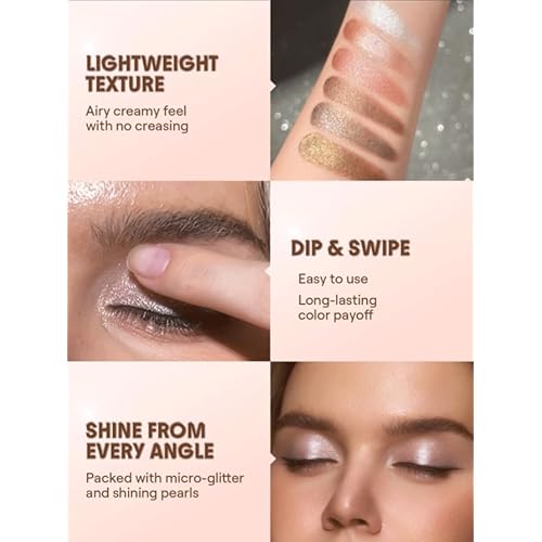 SHEGLAM Starstruck Cream Eyeshadow Pot High Pigment Long-lasting Shimmer Single Eyeshadow-Veiled