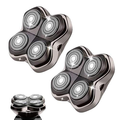 Replacement Blades Shaver PRO 4 Heads Compatible with Skull Head Shaver, Electric Shaver Replacement Blade for Pitbull, Butter flykiss pro & Palm for Bald Men (2 Pcs)