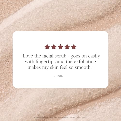 BODY FIRM Crepe Erase Refining Facial Scrub, Anti-Aging Skin Care, Exfoliating Face Wash with Gentle AHA BHA Exfoliators, Exfoliating Pre Treatment for Wrinkle & Crepe Skin, Promotes Collagen, 6 fl oz