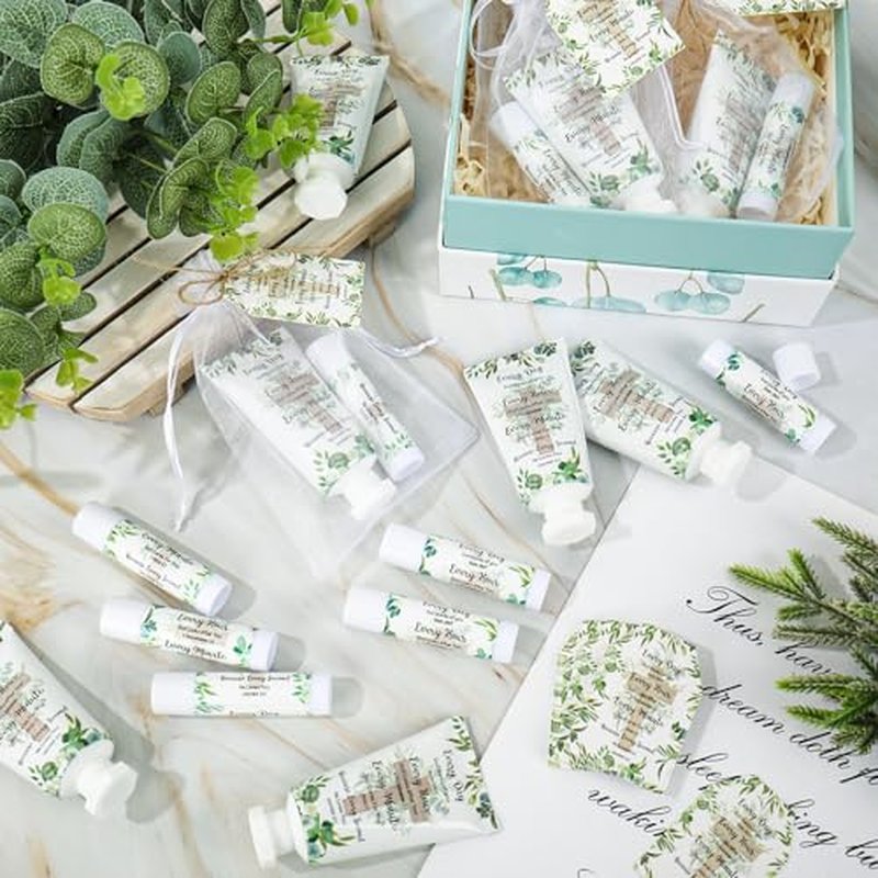 24 Sets Christian Hand Cream and Lip Balm Gift Set Bible Verse Cross Travel Size Hand Lotion Lip Balm Bulk with Organza Bags Tags for Women Wedding Bridal Baby Shower Christmas Holiday