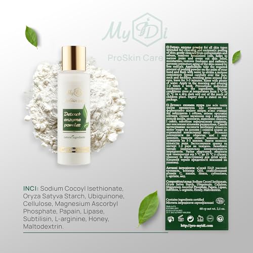 Enzyme Exfoliating Cleanser - Powder-to-Foam Exfoliating Face Wash - Fragrance-Free Face Scrub for Women & Men with Vitamin C, Papain Enzymes, Coenzyme Q10 - For All Skin Types - 2.1 oz