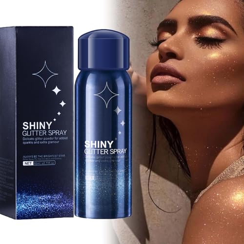 Hair and Body Glitter Spray, Perfect Glitter Hairspray Apply to Music Carnival Wedding Stage Clothing Body Shimmer Dating Makeup. 2.1 Oz