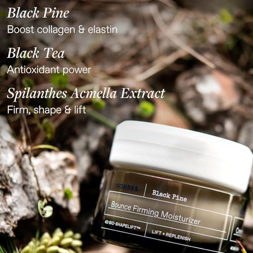 KORRES Black Pine Firming and Lifting Expert Duo, Value Set of Firming Day Cream 40 ml and Serum 15 ml for Firmed and Firmer Skin, Provides Intense Moisture, Vegan