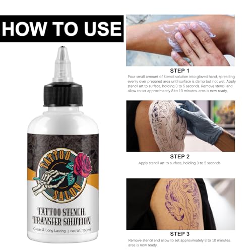 2 Pack Tattoo Stencil Transfer Gel Solution, Professional Tattoo Stencil Gel, Stencil Magic Cream, Tattoo Application Solution for Transfer Paper Machine Stencils, Clear & Long-Lasting