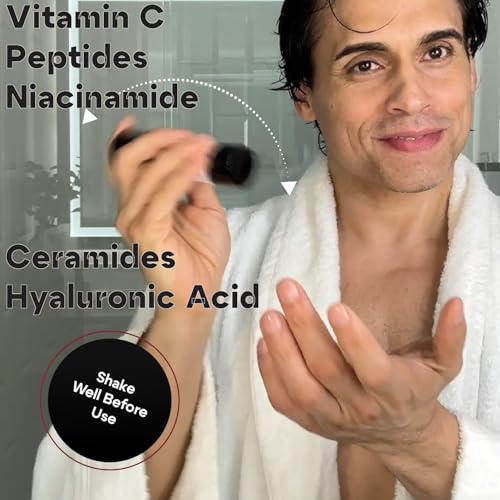 Titan MAX Anti-Aging Peptides Serum for Face ? Utra Potency Mens Peptide Serum Moisturizer ? Skin Care Men ? Face Serum Men ? Anti Aging Serum ? 10% Niacinamide, HA ? All Skin Types?Unscented