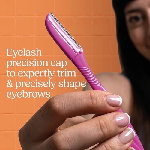 Wilkinson Sword - Intuition Eyebrow Shaper | Facial Hair Remover and Trimmer | Exfoliating Dermaplaning Tool | 3 x Disposable Razors
