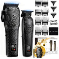 BESTBOMG Professional Cordless Mens Hair Clippers & Beard Trimmer Kits & Sets,Metal Hair Clippers Cutting Grooming Kit with Long Battery Life for Family Barber Use (Black)