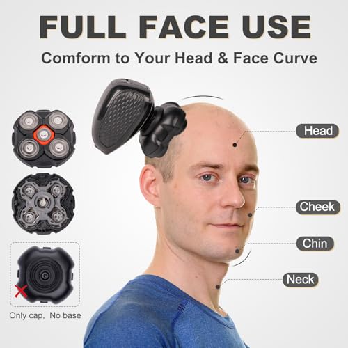 Shaver Replacement Heads Compatible with Microtouch Titanium Head Shaver,for Bald Men Electric Shaver Replacement Heads,1 Pack