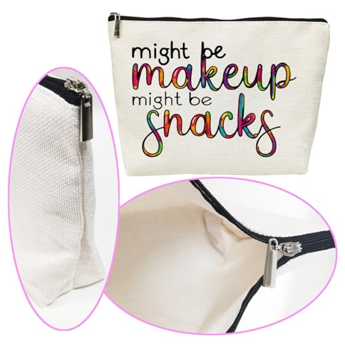 Might Be Makeup Might Be Snacks Cosmetic Bags - Christmas & Birthday Gifts for Women Friendship Makeup Bag (Snacks 1)