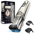 Vacuum Beard Trimmer for Men, New Version Adjustable Precision Trimming Length with 2 Comb, Electric Cordless Vacuum Trimmer for Beard, Waterproof and Rinses Easy, Blades for Skin fit
