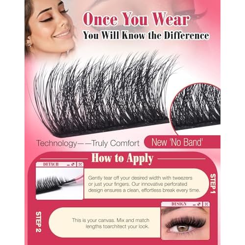 SIY Lash Clusters with Spikes Manga Volume Individuals DIY Lash Extension 100D Eyelash Extension 10-19MM Anime D-Curly 3D Look Thick Eyelash Clusters by Newcally