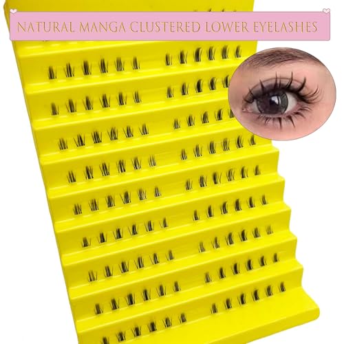 Bottom Lash Clusters DIY Lash Extension Lower Individual Lashes 120Pcs Wispy Natural Look Lower Eyelash Clusters 6MM Individual Cluster Lashes Manga Bottom Cluster Lashes By MUQIU37 (MQ208)