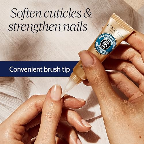 L'OCCITANE Shea Nail & Cuticle Oil, Nourishing Brush-On Moisture for Stronger & Healthier Nails, Hydrating Care for Manicures with Almond Oil, Vegan