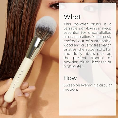 HALEYS Deluxe Makeup Brush Set 4 pcs: Soft, Streak-free, Perfect Blending, Buff, Blurs and Smooth, Premium Luxury Synthetic Bristles, For Liquid, Cream or Powder, Vegan, Cruelty-free, Sustainable Wood