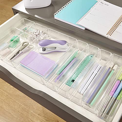 STORi Stackable 4.5" Drawers (2) and 12 pc. Drawer Organizers Bundle, Vanity Organization, Made in USA