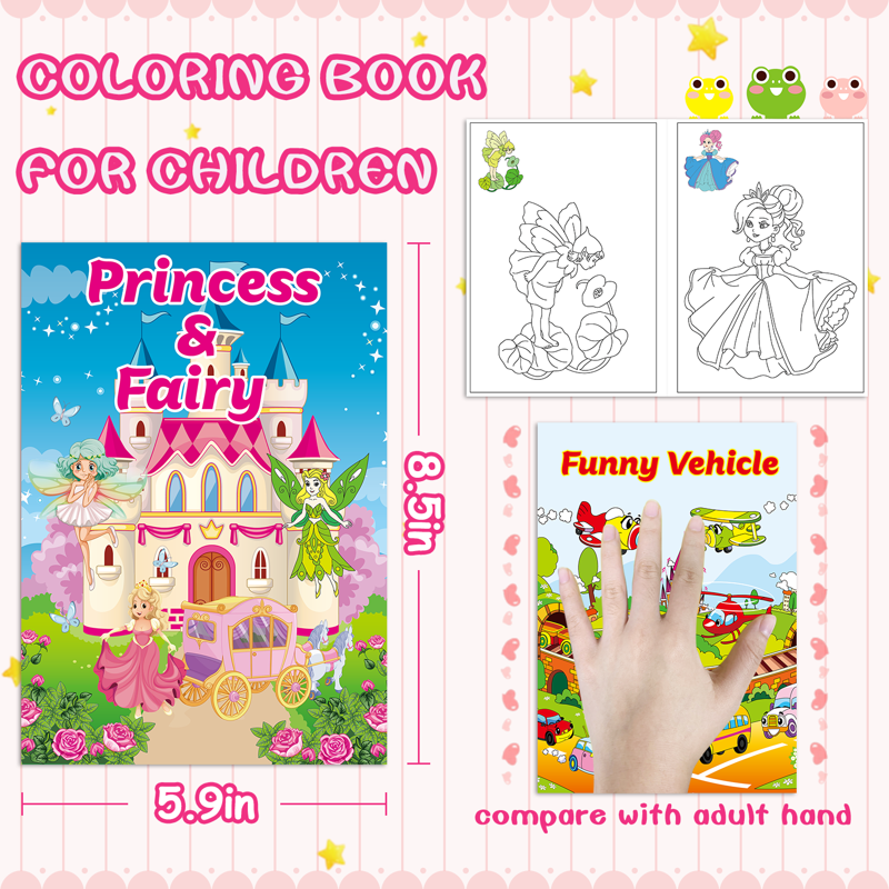 Mini Coloring Books Set for Kids Ages 2-4 - 15 Pack, Party Favors & Activity Books