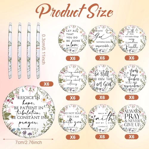 60 Pcs Mini Christian Compact Mirrors for Women Wildflower Bible Verse Pocket Purse Mirrors Inspirational Religious Scripture Gifts for Women Day Employee Mom Coworkers Church Party Favor