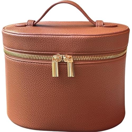 JAZD Vanity Case Makeup Bag with Removable Organizer Divider, Travel Toiletry Cosmetic Organizer for Women