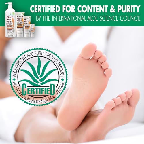 Miracle Foot Repair Cream (8 oz / 2-Pack) Repairs Dry Cracked Heels and Feet, 60% Pure UltraAloe Moisturizes, Softens, and Repairs