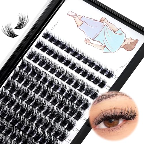 120 Clusters Mixed 8-10-12-14mm/10-12-14-16mm Individual False Eyelashes Dramatic Look Wide Stem Natual Long Volume Eye Lashes Extensions Beauty Tools (Mixed 10-12-14-16mm)