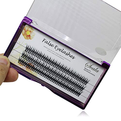 BODERMINCER 8mm,10mm,12mm,14mm,16mm Fish Tail False Lashes 120pcs Handmade Luxury Mink Premade Lash 5D Volume Fans Individual Eyelash Extensions (14mm)