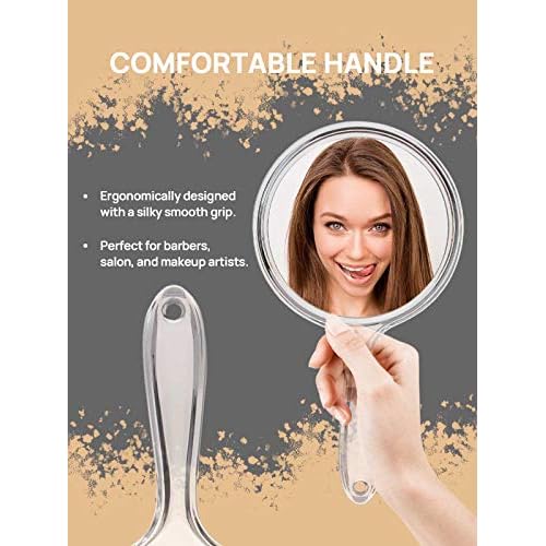 OMIRO Hand Mirror, Double-Sided Handheld Mirror 1X/3X Magnifying Mirror with Handle, Set of 12 (Clear)