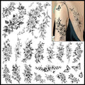 Realistic Flower Temporary Tattoos for Women - 9 Large Sheets Flower Rose Tattoos For Women Body Art Arm Chest Legs Shoulder
