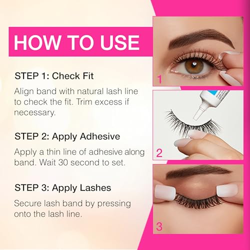 Andrea Fake Eyelashes Multi-Pack with Applicator, 21mm - Natural Look Lashes for Eye Makeup, Dramatic & Lightweight False Eyelashes, 1 Pack