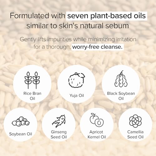 Mary&May Rice + Glutathione LHA Cleansing Oil ? Korean Oil Cleanser for Blackheads & Pores, Waterproof Makeup & Sunscreen Remover, Oil-to-Milk Emulsifying, Exfoliation for Sensitive Skin 6.76 fl oz