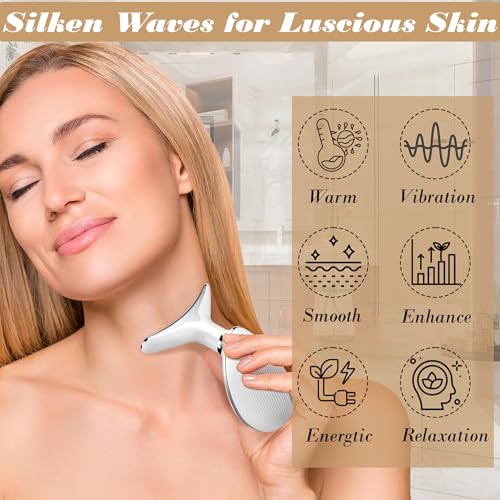 Facial Massager for Women and Men ? Face Roller for Skin Tightening, Wrinkle Reduction, Anti-Aging, Face Lifting, Skin Care, Beauty Tool for Jawline, Neck Massager (White)