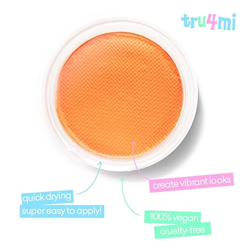 -Water Activated Eyeliner -Wet Liner Makeup - Smudge Proof Face Body Paint Long Lasting Formula- ¡°TruTangerine¡± Orange -10g/container