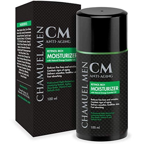 Daily Face Cream for Men with 2.5% Retinol Anti-Aging Moisturizer for Fine Lines, Dark Spots, and Wrinkles - Overnight Lotion