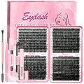 DIY Lash Extension Kit 720pcs Individual Lashes Clusters D Curl Eyelash Extension Kit with Lash Bond and Seal, Eyelash Remover Tweezers Brush(10-18mm,30D+40D+50D+60D) Lash Books DIY at Home