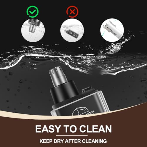 Nose Hair Trimmer for Women & Men with LED Power Display, Rechargeable & Painless Facial Nose & Ear Hair Remover, Compact Discreet Design for Travel Personal Grooming