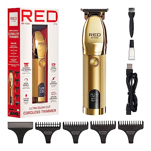 Red by Kiss Cordless Hair & Beard Trimmer & Grooming Portable Organizer Bag