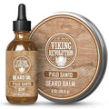 Viking Revolution Palo Santo Beard Balm for Men and Beard Oil Bundle - With Argan and Jojoba Oils - Soften and Moisturize your Beard