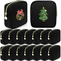 Giesiery 16 Pcs Black Makeup Bag Bulk Mini Nylon Cosmetic Bag Blank DIY Craft Zipper Pouches for Makeup Cosmetic Toiletry Stationary Storage Purse Preppy Party Favors