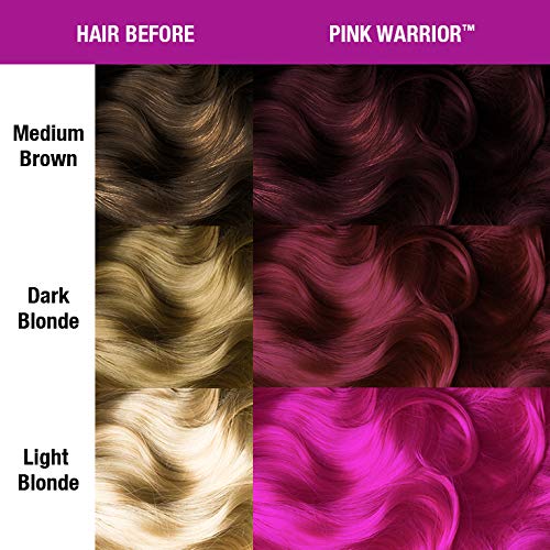 MANIC PANIC Pink Warrior Hair Dye Amplified Bundle with Pink Warrior Classic and Prepare to Dye Clarifying Shampoo