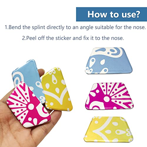 Aluminum Nasal Splints - Rhinoplasty Septoplasty Sur-Gery Nose External Support Protector for Nose Brace Fracture, Orthopedic Immobilization, Pattern Random