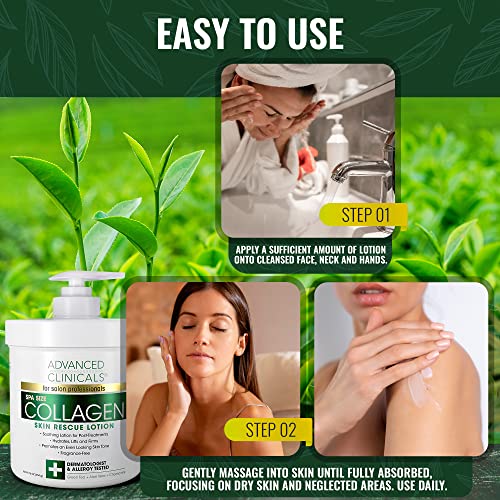 Advanced Clinicals Collagen Plumping Facial Serum + Collagen Skin Rescue Cream Set