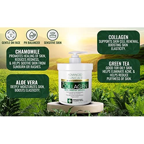 Advanced Clinicals Collagen Plumping Facial Serum + Collagen Skin Rescue Cream Set