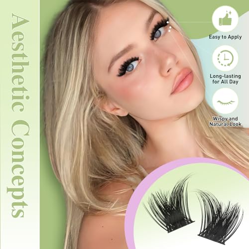 KEYYOU LASH Extension Kit 144Pcs Angel Lash Clusters Kit Thick Eyelash Extension Kit with Glue and Seal,Tweezers,Remover for DIY lash extension kit at Home£¨Kit-Angel A05-D-8-18MIX£©