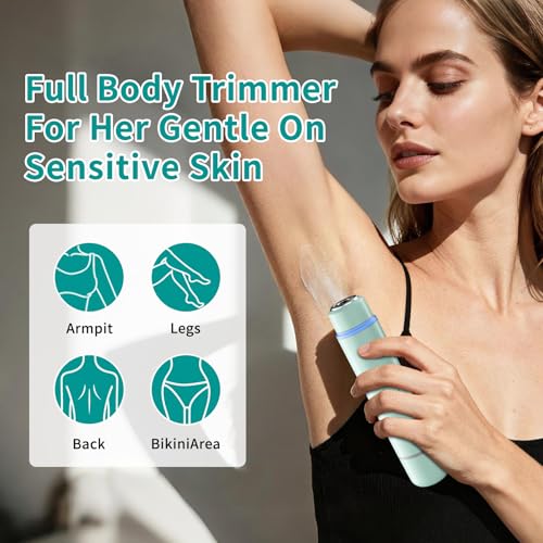 Bikini Trimmer for Women - 2 in 1multifunctional Painless Electric Razors for Women,Rechargeable Dual Head Electric Shaver for Lady Bikini Underarm,Body,Leg,Hair Remove Portable Travel,Women¡¯s Gift