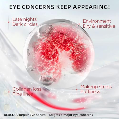 Caffeine & Retinol Under Eye Serum ? Dermatologist-Tested, Fast Absorbing, Correction for Puffy Eye Bags Fine Lines Dark Circles Wrinkles While Providing Moisturizing Care